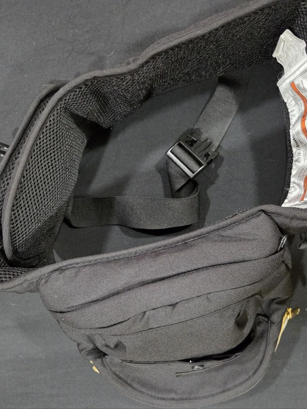 tushbaby Black Backpack with Gold Accents